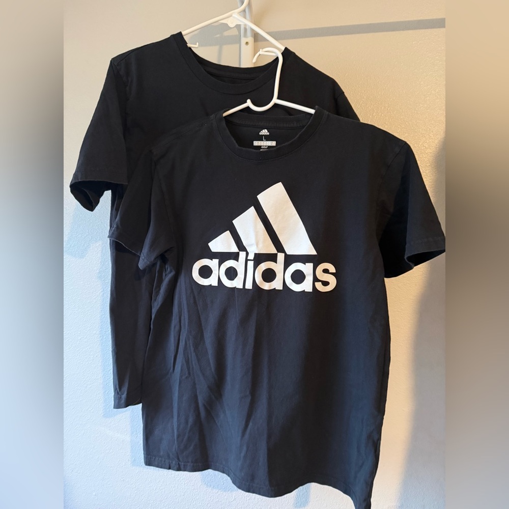 2 adidas black men’s t-shirts